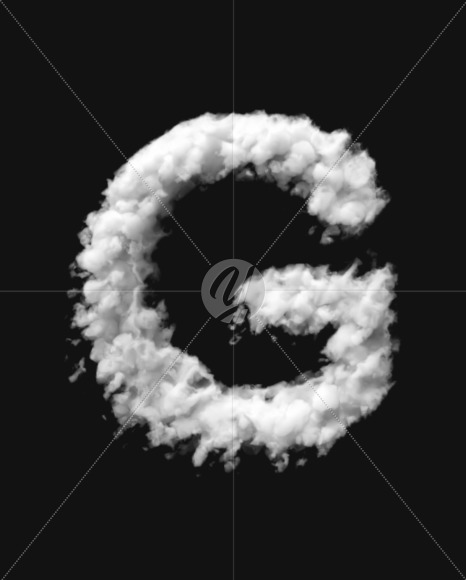 Letter G from White Dense Clouds on Yellow Images Creative Fonts - S72698