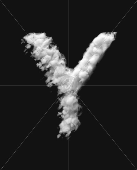 Letter Y from White Dense Clouds on Yellow Images Creative Fonts - S72716