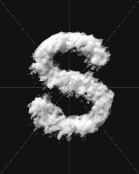 Letter S from White Dense Clouds on Yellow Images Creative Fonts - S72710