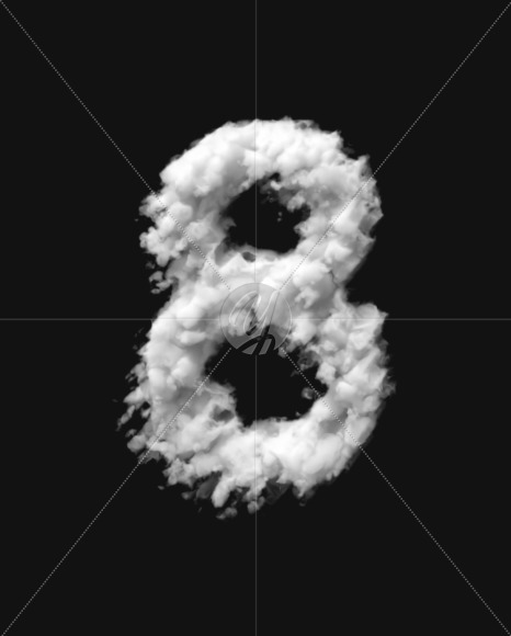 8 from White Dense Clouds on Yellow Images Creative Fonts - S72725