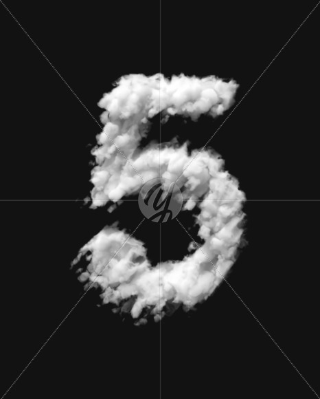 5 from White Dense Clouds on Yellow Images Creative Fonts - S72722