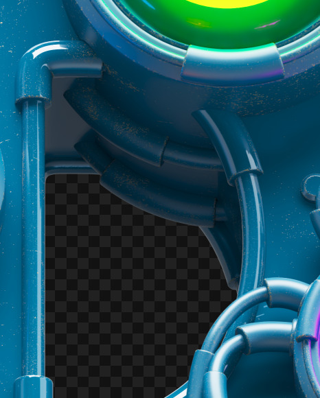 Letter P from Nuclear smile alphabet on Yellow Images Creative Fonts - S72765