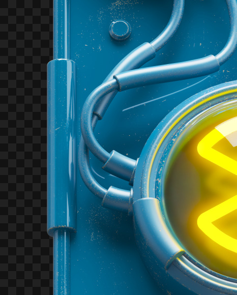 Letter D from Nuclear smile alphabet on Yellow Images Creative Fonts - S72741