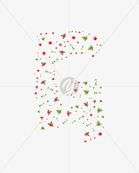 Letter G from Tropical Leaves Font on Yellow Images Creative Fonts - S73151