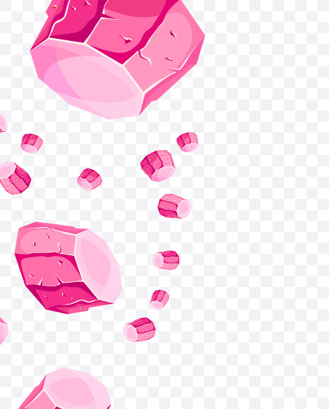 Letter W from Pink Crystal Stone Font on Yellow Images Creative Fonts - S73309