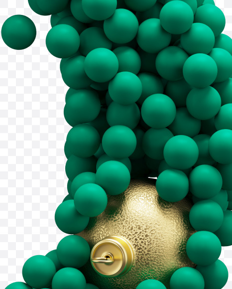 3 from Green Christmas balls on Yellow Images Creative Fonts - S73609