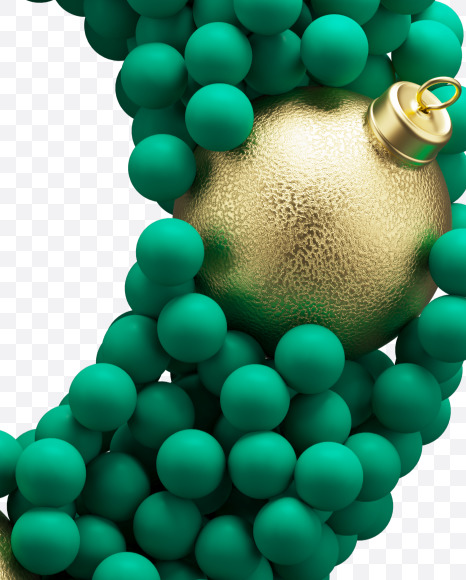 8 from Green Christmas balls on Yellow Images Creative Fonts - S73614