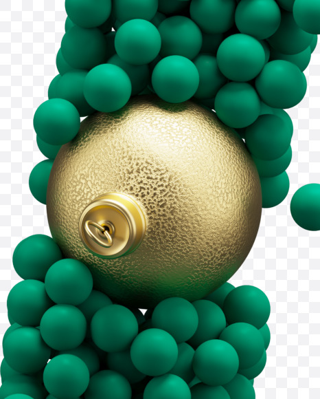 7 from Green Christmas balls on Yellow Images Creative Fonts - S73613