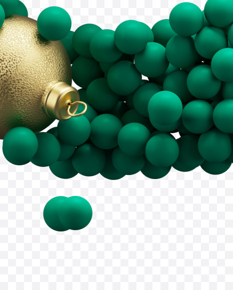 Euro from Green Christmas balls on Yellow Images Creative Fonts - S73621