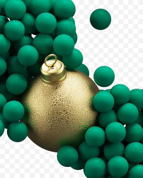 dollar from Green Christmas balls on Yellow Images Creative Fonts - S73620