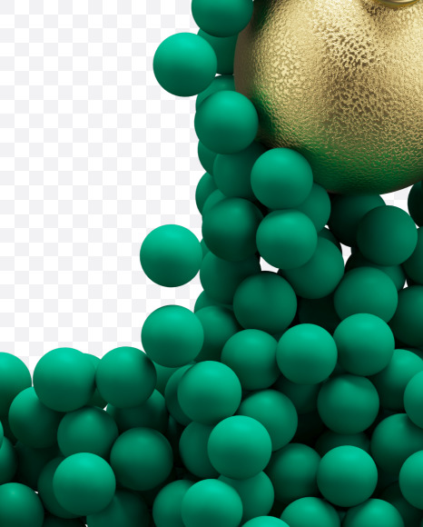 Letter H from Green Christmas balls on Yellow Images Creative Fonts - S73587