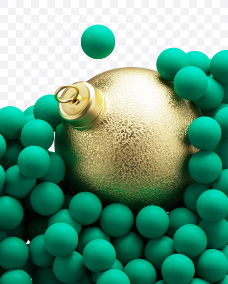 1 from Green Christmas balls on Yellow Images Creative Fonts - S73607