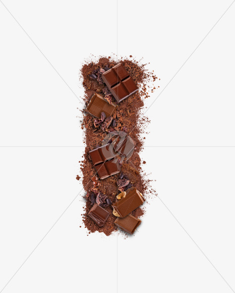 Letter I from Letter made of chocolate on Yellow Images Creative Fonts - S73743