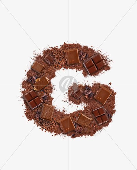 Letter G from Letter made of chocolate on Yellow Images Creative Fonts - S73741