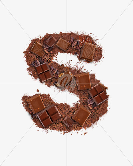 Letter S from Letter made of chocolate on Yellow Images Creative Fonts - S73753