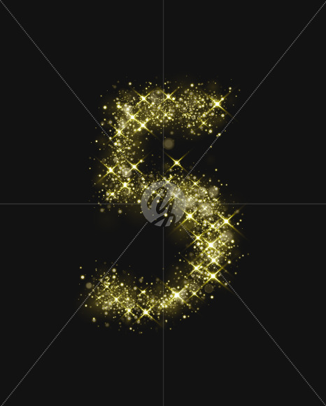 5 from Gold Glitter Font Letters and Numbers on Yellow Images Creative Fonts - S73987