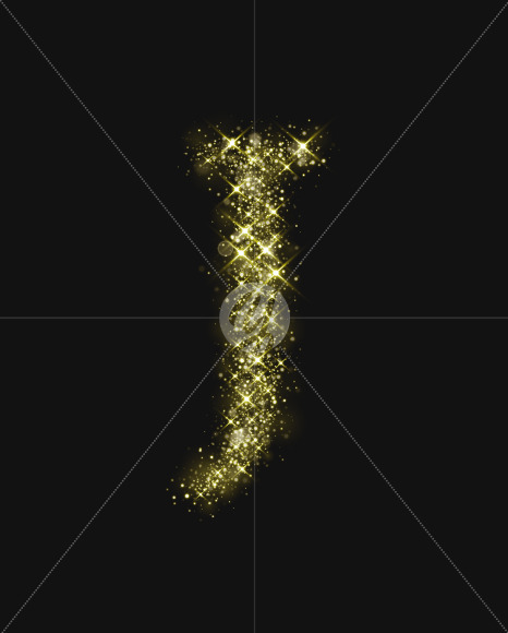 Letter J from Gold Glitter Font Letters and Numbers on Yellow Images Creative Fonts - S74001