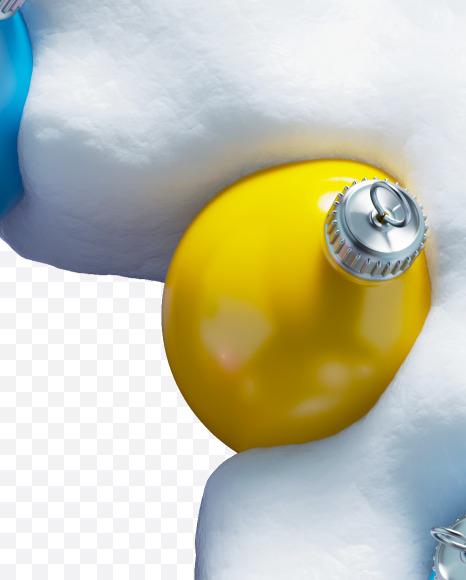 Letter H from Christmas snowballs on Yellow Images Creative Fonts - S74079