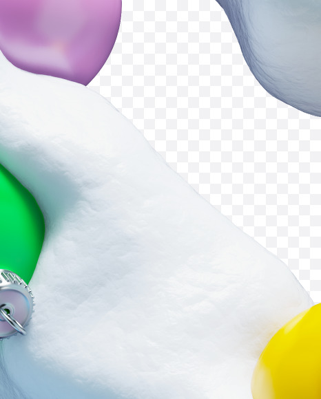 Dollar from Christmas snowballs on Yellow Images Creative Fonts - S74147