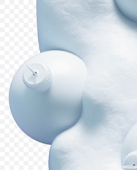 C white from Christmas snowballs on Yellow Images Creative Fonts - S74070