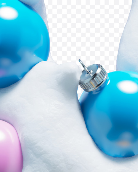 Letter w from Christmas snowballs on Yellow Images Creative Fonts - S74109