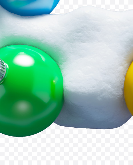 Letter E from Christmas snowballs on Yellow Images Creative Fonts - S74073