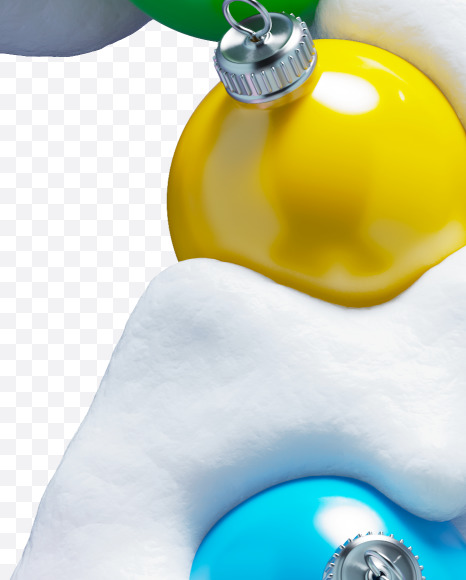 Letter Z from Christmas snowballs on Yellow Images Creative Fonts - S74115