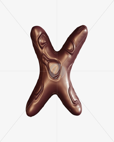 Letter X from Chocolate swirl bar alphabet on Yellow Images Creative Fonts - S74213