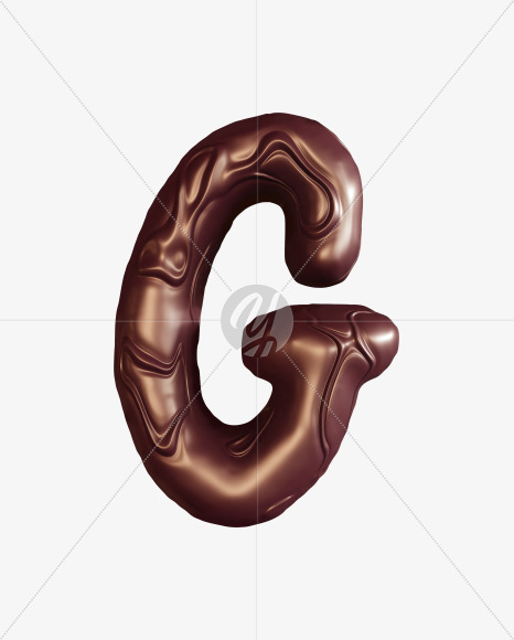 Letter G from Chocolate swirl bar alphabet on Yellow Images Creative Fonts - S74196