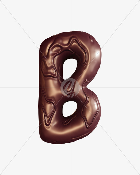 Letter B from Chocolate swirl bar alphabet on Yellow Images Creative Fonts - S74191