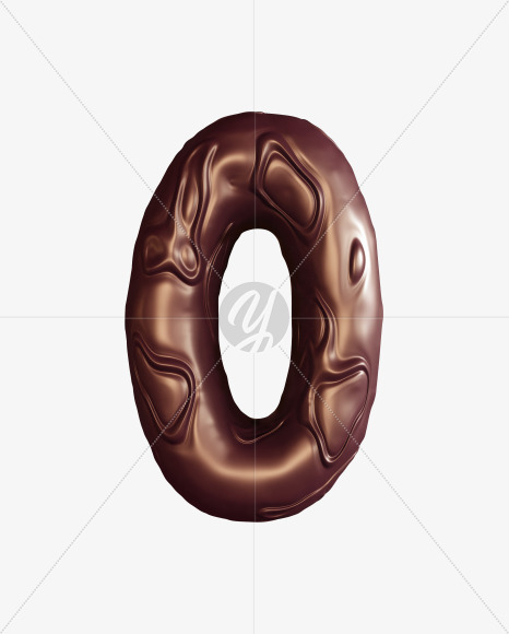 Letter O from Chocolate swirl bar alphabet on Yellow Images Creative Fonts - S74204