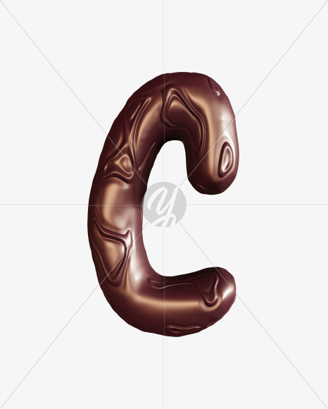 Letter C from Chocolate swirl bar alphabet on Yellow Images Creative Fonts - S74192