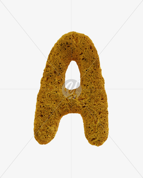 Letter A from Yellow sponge alphabet on Yellow Images Creative Fonts - S74217