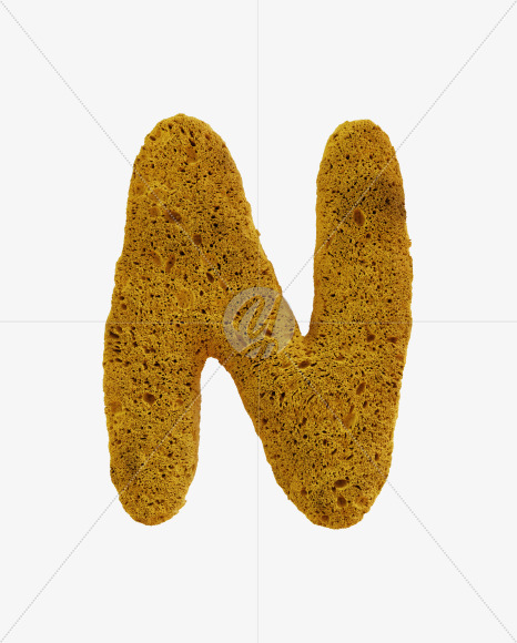 Letter N from Yellow sponge alphabet on Yellow Images Creative Fonts - S74230