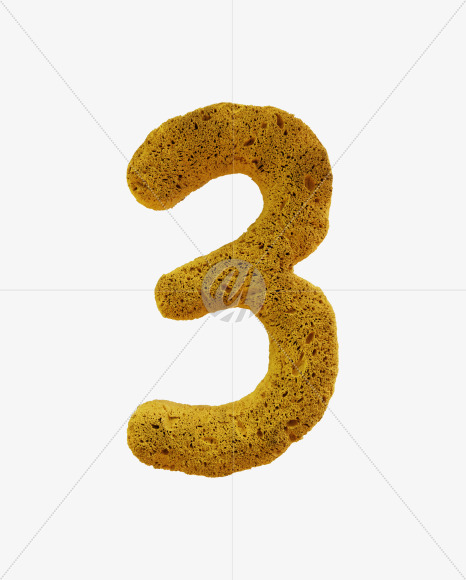 3 from Yellow sponge alphabet on Yellow Images Creative Fonts - S74246