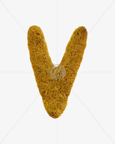 Letter V from Yellow sponge alphabet on Yellow Images Creative Fonts - S74238