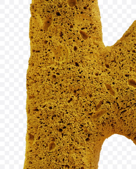 Letter K from Yellow sponge alphabet on Yellow Images Creative Fonts - S74227
