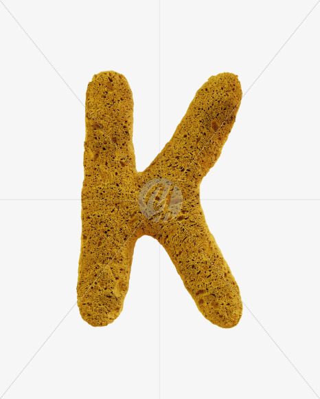 Letter K from Yellow sponge alphabet on Yellow Images Creative Fonts - S74227