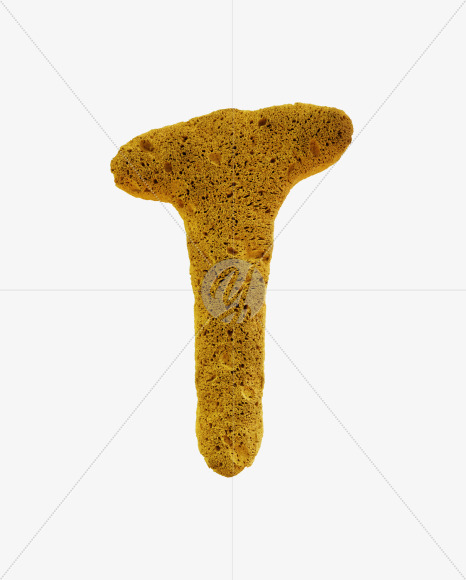 Letter T from Yellow sponge alphabet on Yellow Images Creative Fonts - S74236