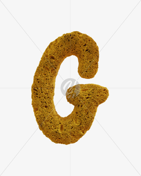 Letter G from Yellow sponge alphabet on Yellow Images Creative Fonts - S74223