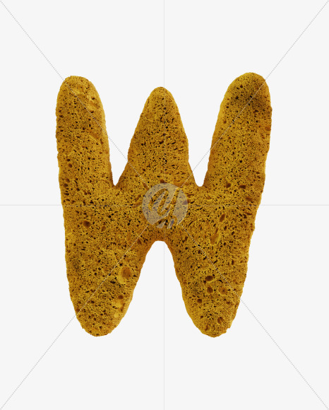 Letter W from Yellow sponge alphabet on Yellow Images Creative Fonts - S74239