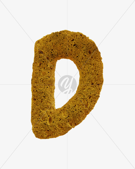 Letter D from Yellow sponge alphabet on Yellow Images Creative Fonts - S74220