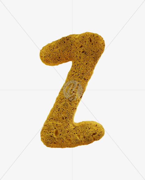 Letter Z from Yellow sponge alphabet on Yellow Images Creative Fonts - S74242