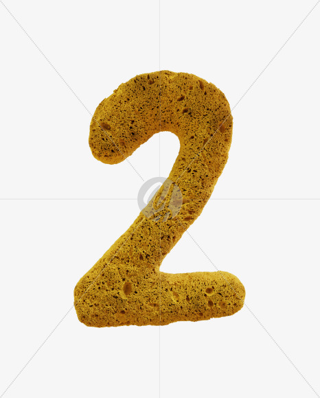 2 from Yellow sponge alphabet on Yellow Images Creative Fonts - S74245