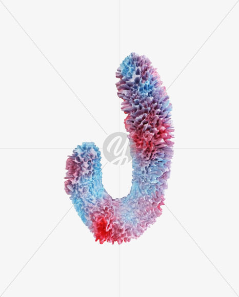 Letter J from Coral Reef alphabet on Yellow Images Creative Fonts - S74337