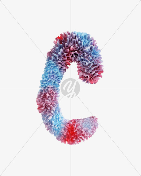 Letter C from Coral Reef alphabet on Yellow Images Creative Fonts - S74330