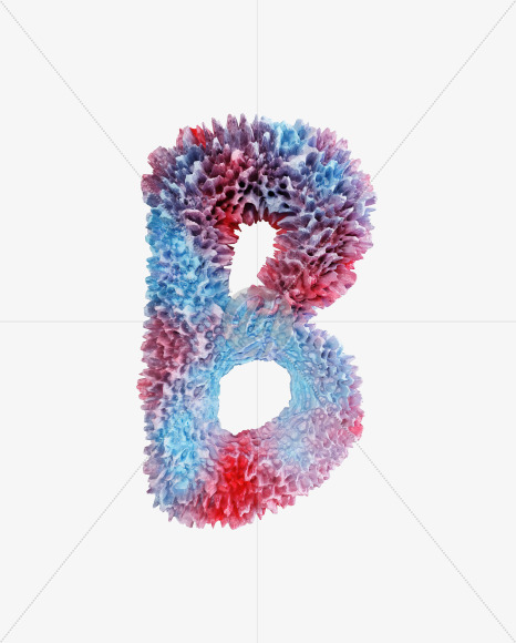 Letter B from Coral Reef alphabet on Yellow Images Creative Fonts - S74329