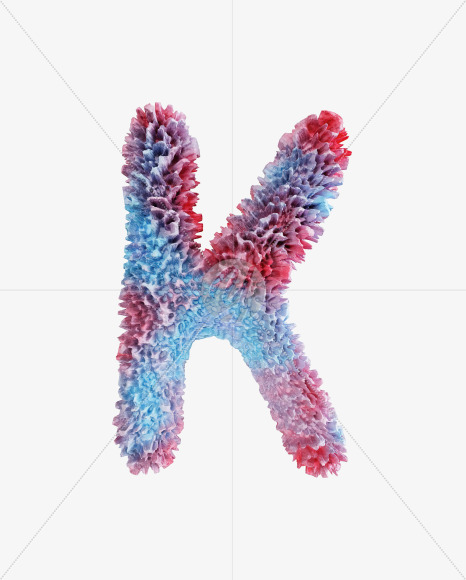 Letter K from Coral Reef alphabet on Yellow Images Creative Fonts - S74338