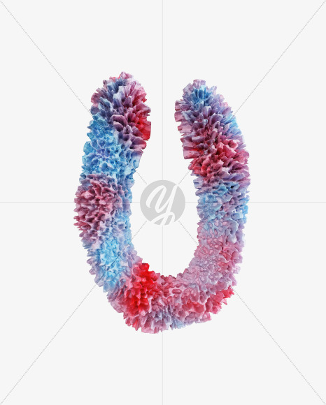 Letter U from Coral Reef alphabet on Yellow Images Creative Fonts - S74348