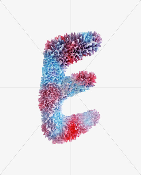 Letter E from Coral Reef alphabet on Yellow Images Creative Fonts - S74332